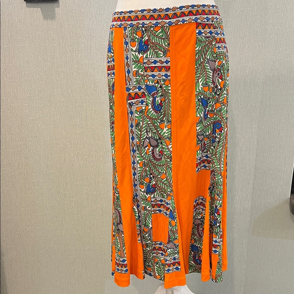 Vibrant NWT Tory Burch Orange Patterned Women's Skirt
